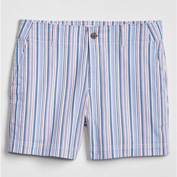 GAP Blue and Pink Striped Shorts Women’s 12 5” inseam casual khaki chino - Picture 1 of 5